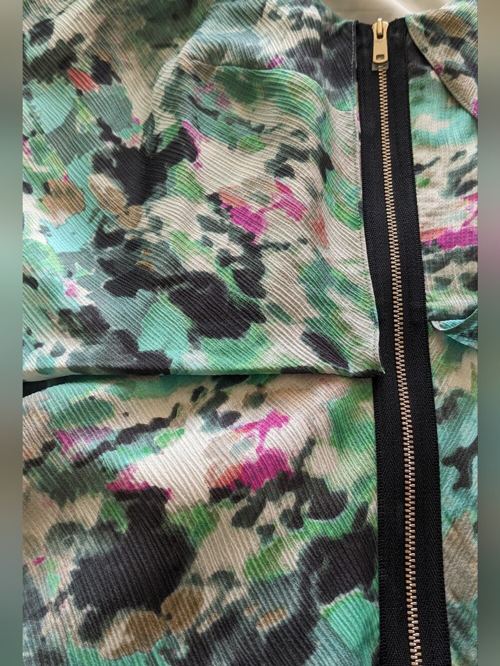 Ann Taylor Abstract Print Midi Dress in Teal, Mint & Pink - Picture 4 of 7